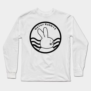 Water Rabbit Black Line Chinese Zodiac Long Sleeve T-Shirt